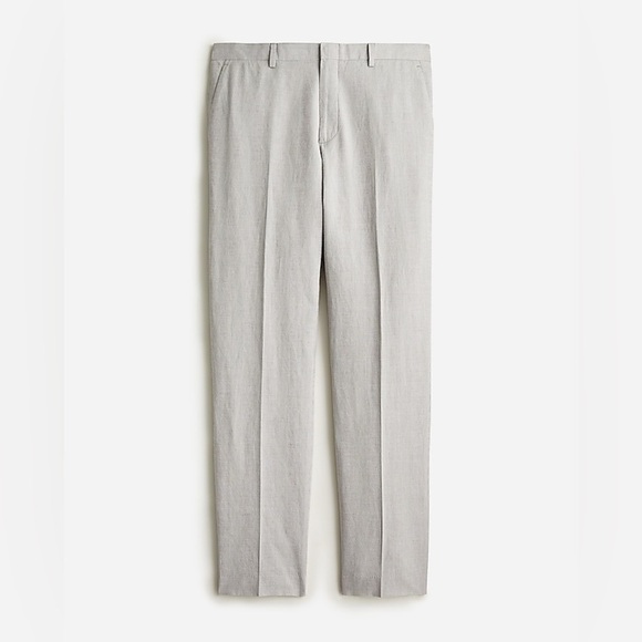 J Crew Ludlow Slim-fit unstructured suit pant in Irish cotton-linen AU429